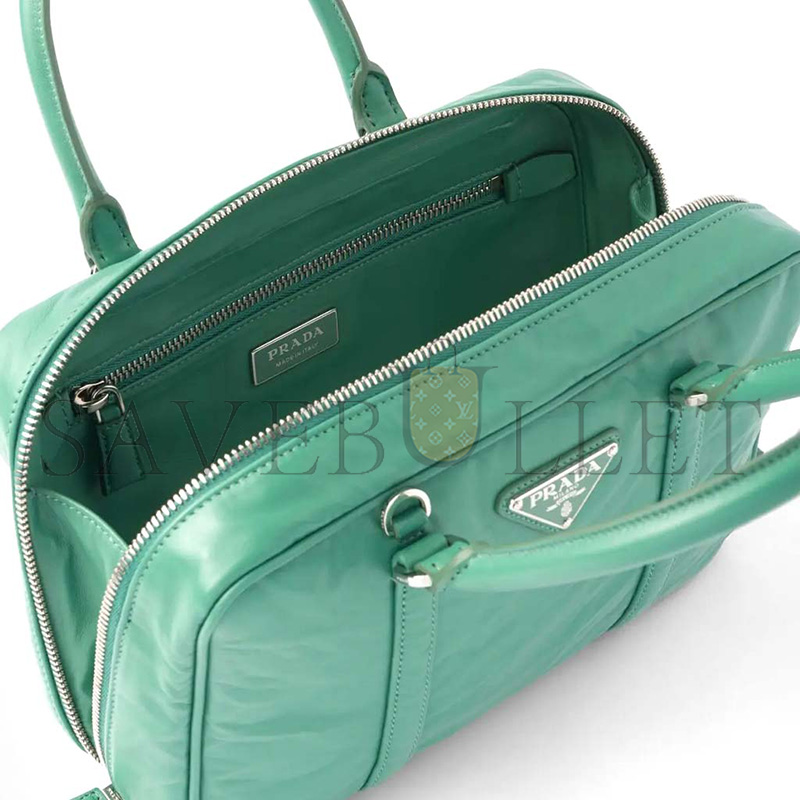 PRADA MEDIUM ANTIQUE NAPPA LEATHER TOP HANDLE BAG 1BB092 (24*15.5*7cm)
